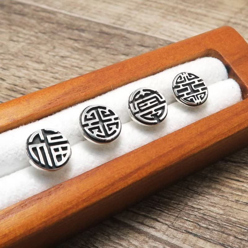 福祿壽喜 喜氣吉祥 925純銀耳環(單支)