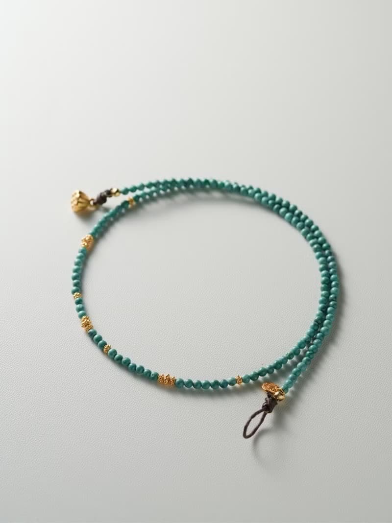 原創只此青綠綠松石小米珠項鏈手作串珠項鏈