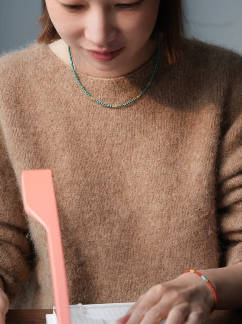 原創只此青綠綠松石小米珠項鏈手作串珠項鏈