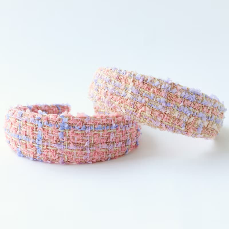 cherry blossom tweed hairband handmade headband