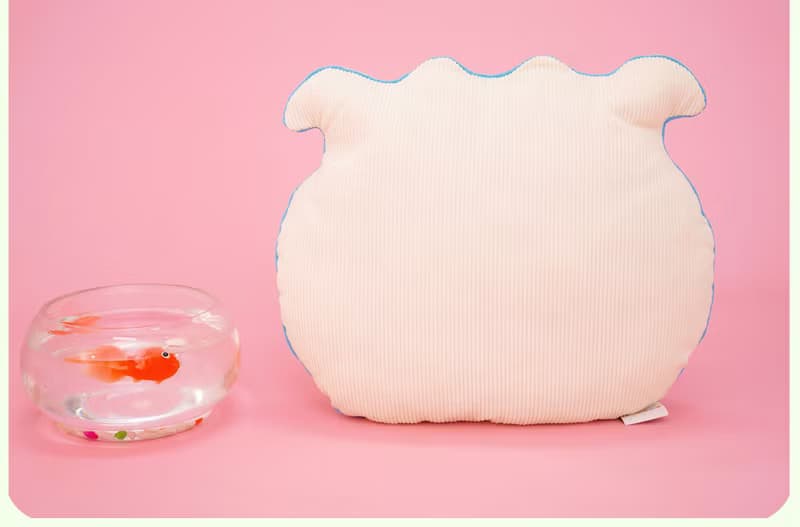 金魚魚缸 80s復古昭和可愛 金魚抱枕 刺繡布藝