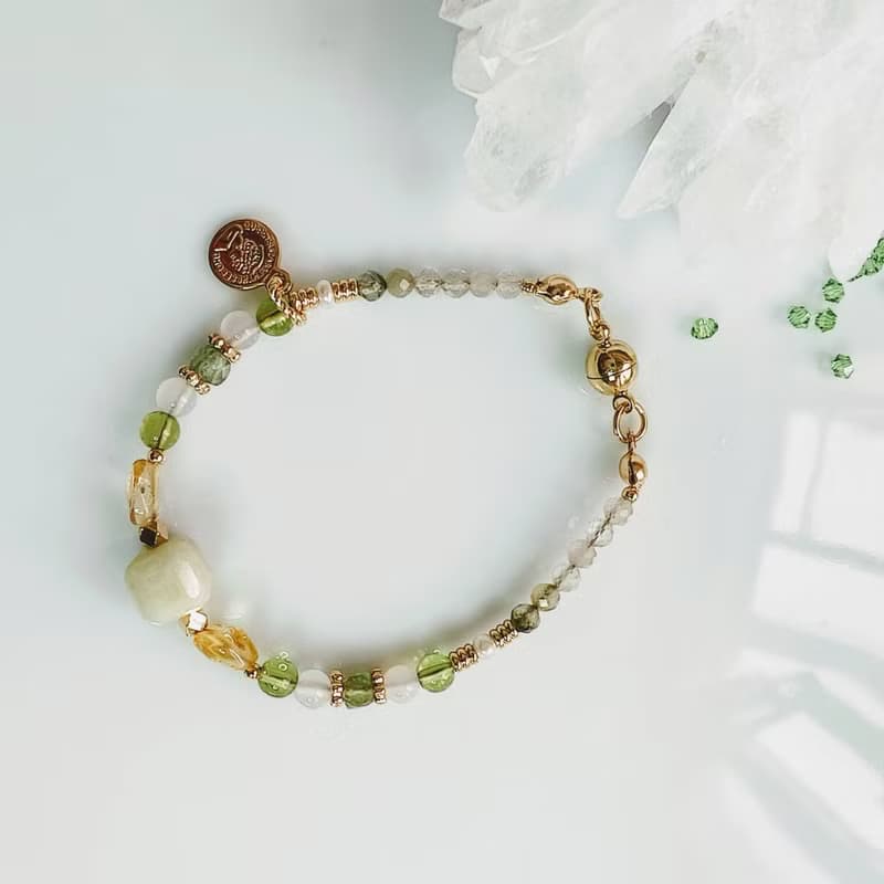C.Lady晶女子。脈輪水晶系列－綠摩根石水晶手鍊