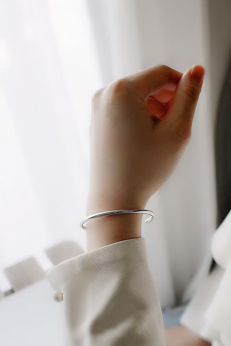 925純銀光面手鐲 簡單幸福純銀手環 女生C型手環 畢業禮物 七夕