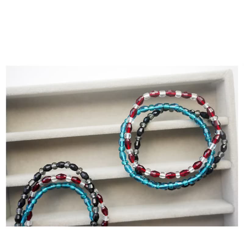 水晶玻璃珠組合手鍊 | 一組三入