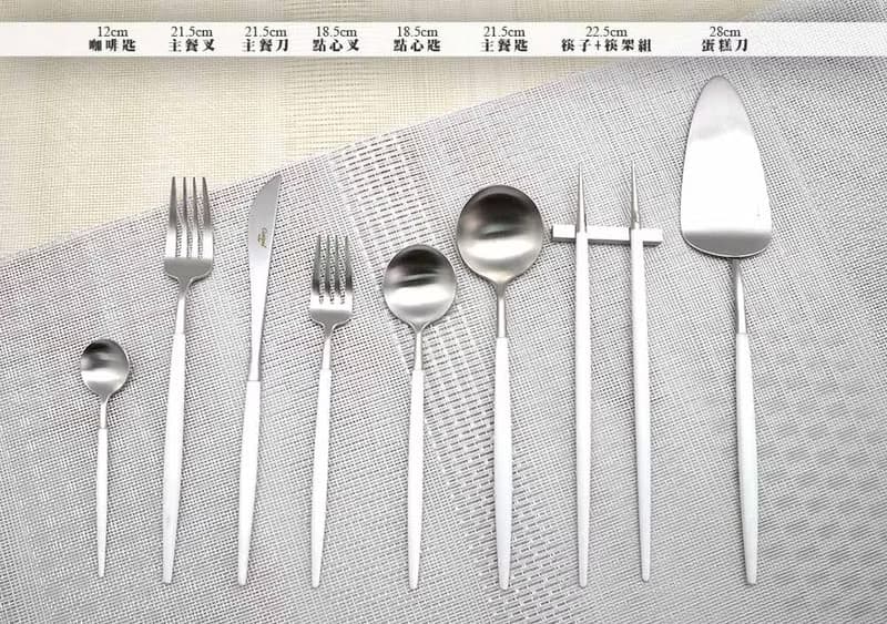 葡萄牙Cutipol GOA系列白柄18cm點心匙