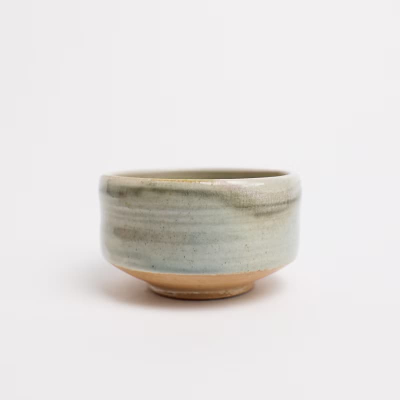 明芽窯 l 柴燒青瓷落灰茶碗 灰 陶器 陶藝品 茶具 蒐藏品 T