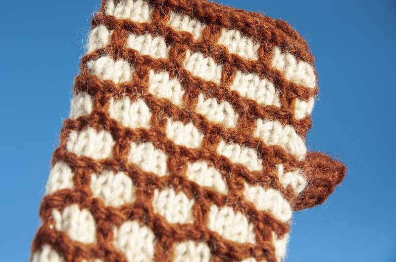 手織純羊毛針織手套/露趾手套/內刷毛手套/保暖手套-北歐焦糖咖啡