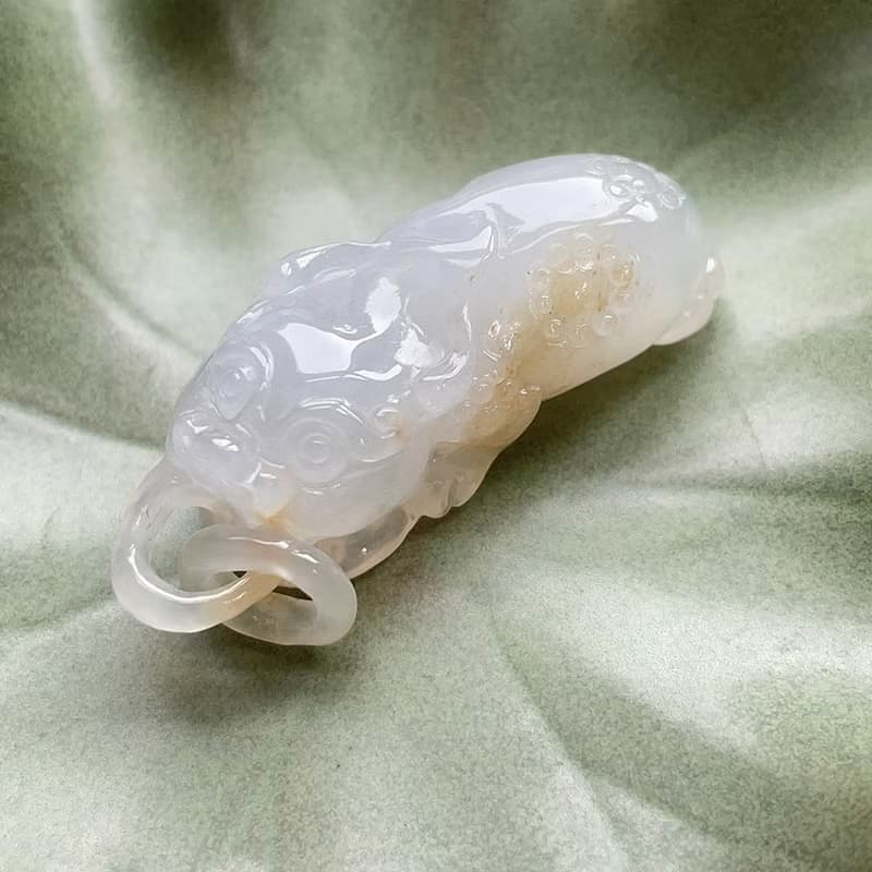 冰種飄黃翡翠貔貅 | 天然緬甸玉翡翠A貨