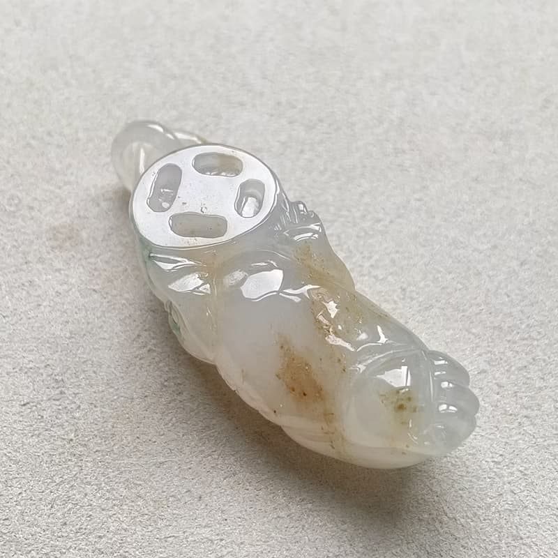 冰種飄黃翡翠貔貅 | 天然緬甸玉翡翠A貨