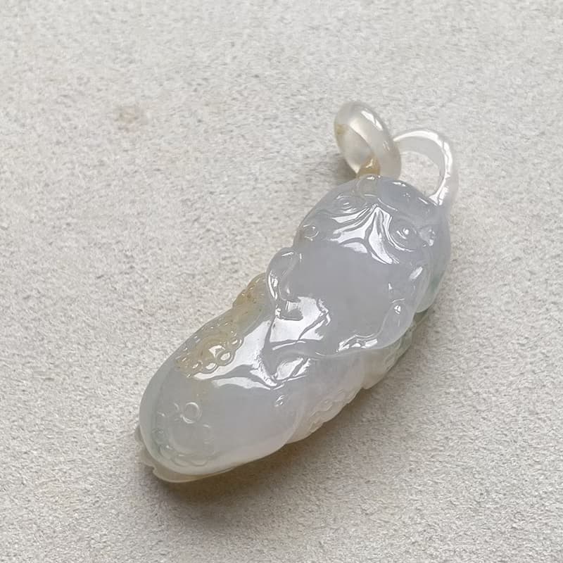 冰種飄黃翡翠貔貅 | 天然緬甸玉翡翠A貨