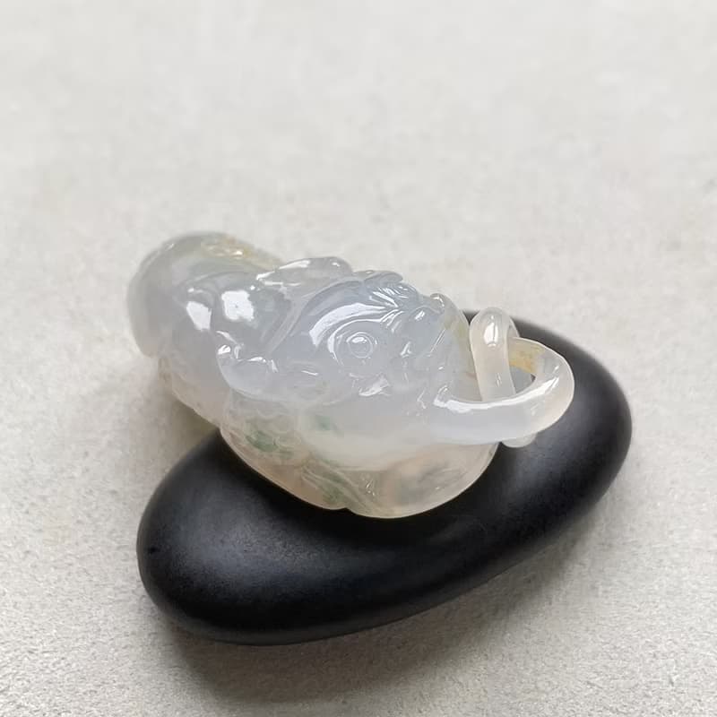 冰種飄黃翡翠貔貅 | 天然緬甸玉翡翠A貨
