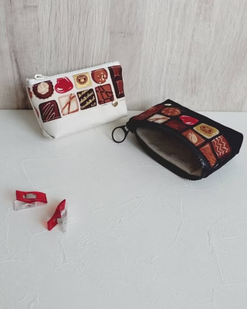 【FCC/小小零錢包】百味巧克力 黑 白 燙金 日本帆布 悠遊卡OK!