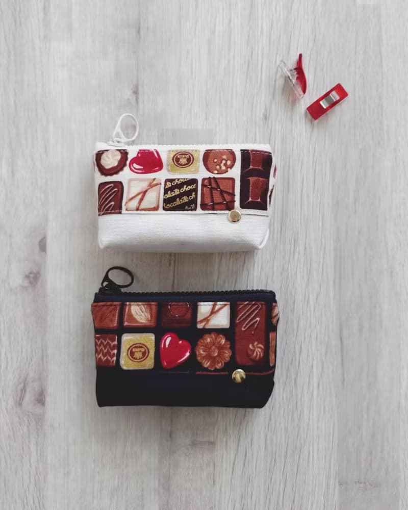 【FCC/小小零錢包】百味巧克力 黑 白 燙金 日本帆布 悠遊卡OK!