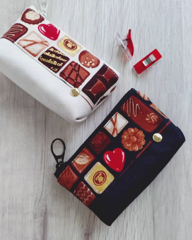 【FCC/小小零錢包】百味巧克力 黑 白 燙金 日本帆布 悠遊卡OK!