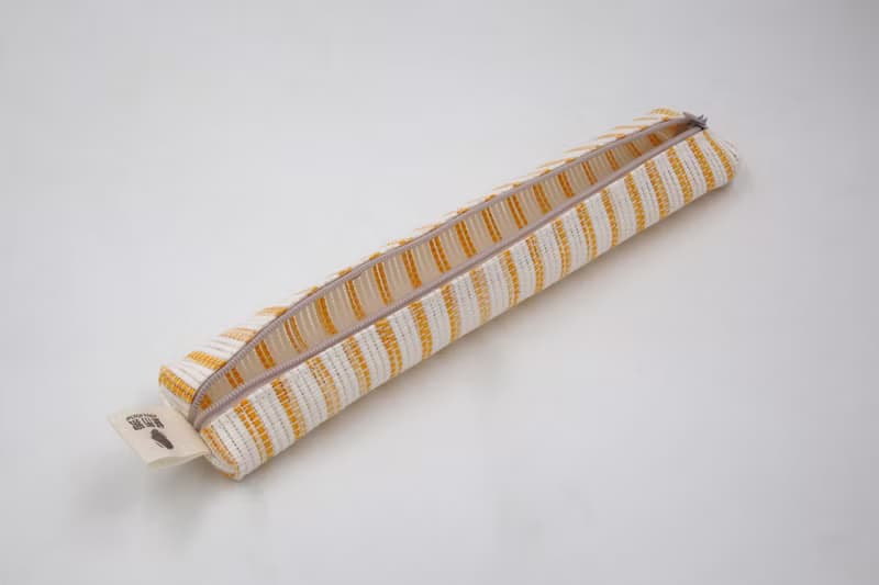 【紙布家】紙線編織 小餐具袋 黃白