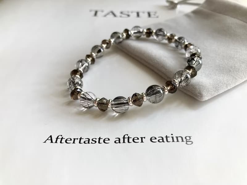 避邪擋煞擋小人 去除負能量 黑髮晶X茶晶水晶手串 可轉手鏈