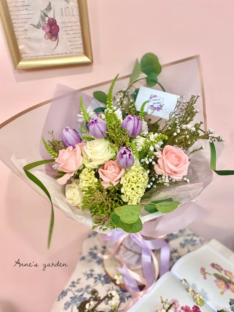 法式自然風花束