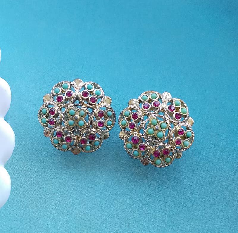 Vintage Jewelry 西洋古董飾品 SARAH COV  Ceylon 夾式耳環