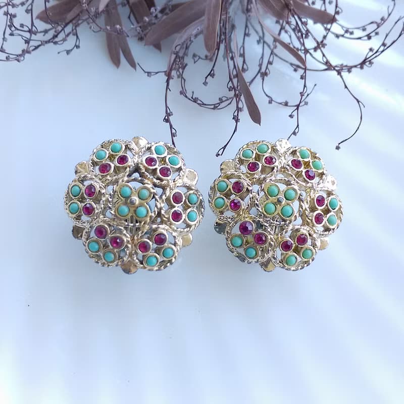 Vintage Jewelry 西洋古董飾品 SARAH COV  Ceylon 夾式耳環