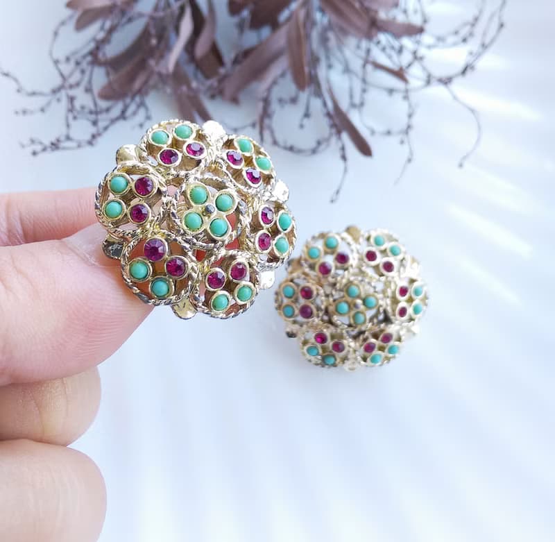 Vintage Jewelry 西洋古董飾品 SARAH COV  Ceylon 夾式耳環