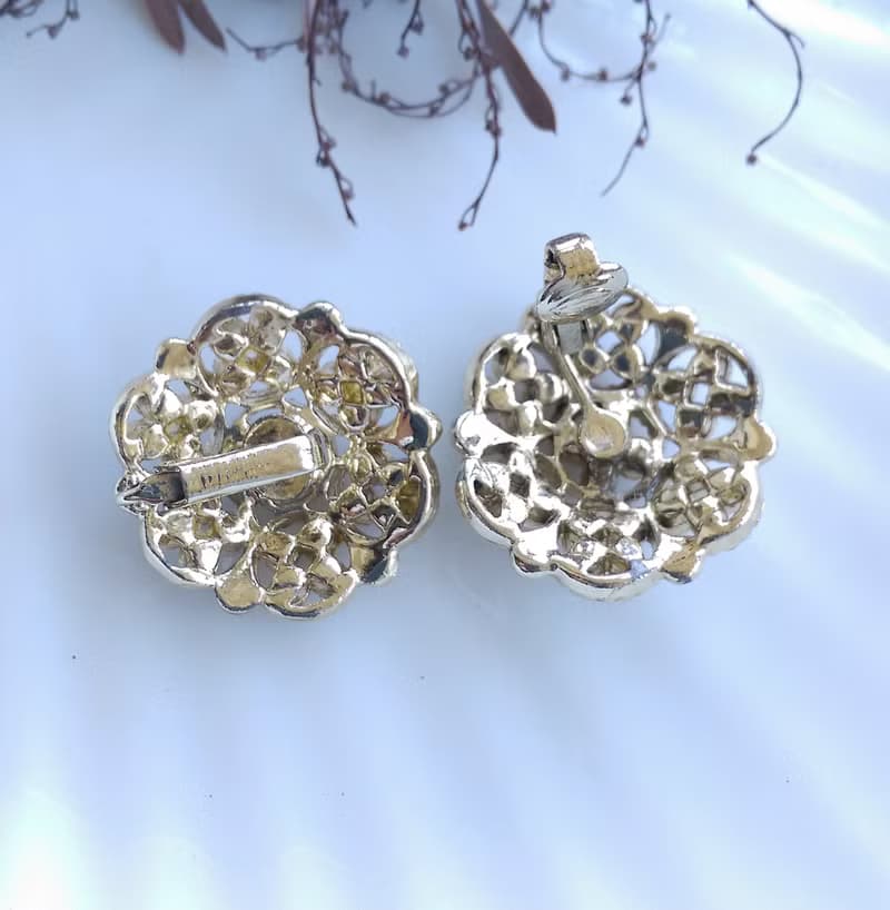 Vintage Jewelry 西洋古董飾品 SARAH COV  Ceylon 夾式耳環