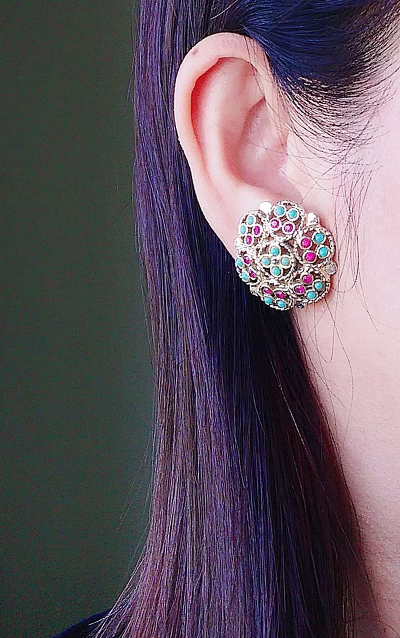 Vintage Jewelry 西洋古董飾品 SARAH COV  Ceylon 夾式耳環