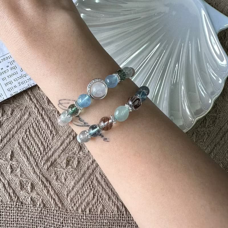 月光海洋心雙層編織手鍊