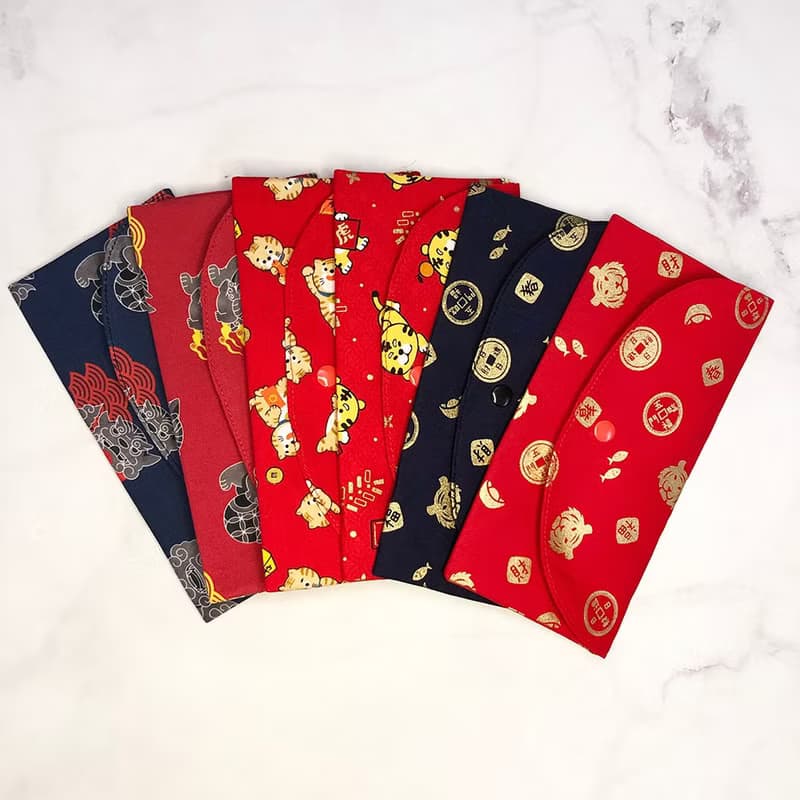 風獅爺 石獅公 虎年 寅年 手工長型布紅包袋 存摺袋