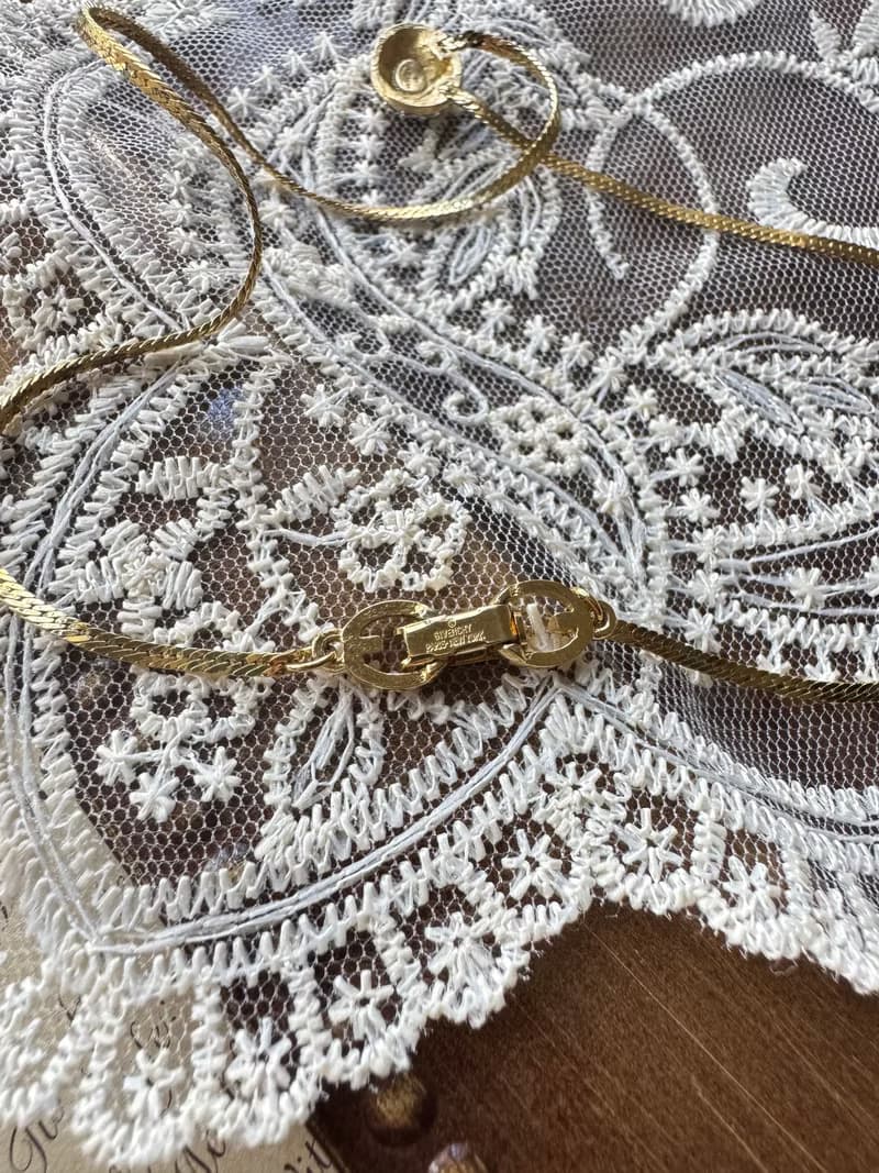 中古正品Givenchy 紀梵希鍍金水鑽項鏈頸鍊 蛇骨鏈 送禮