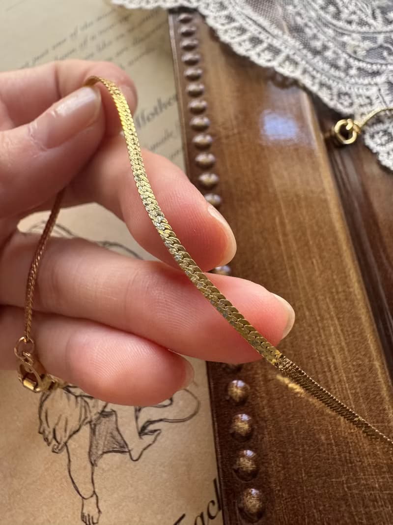 中古正品Givenchy 紀梵希鍍金水鑽項鏈頸鍊 蛇骨鏈 送禮