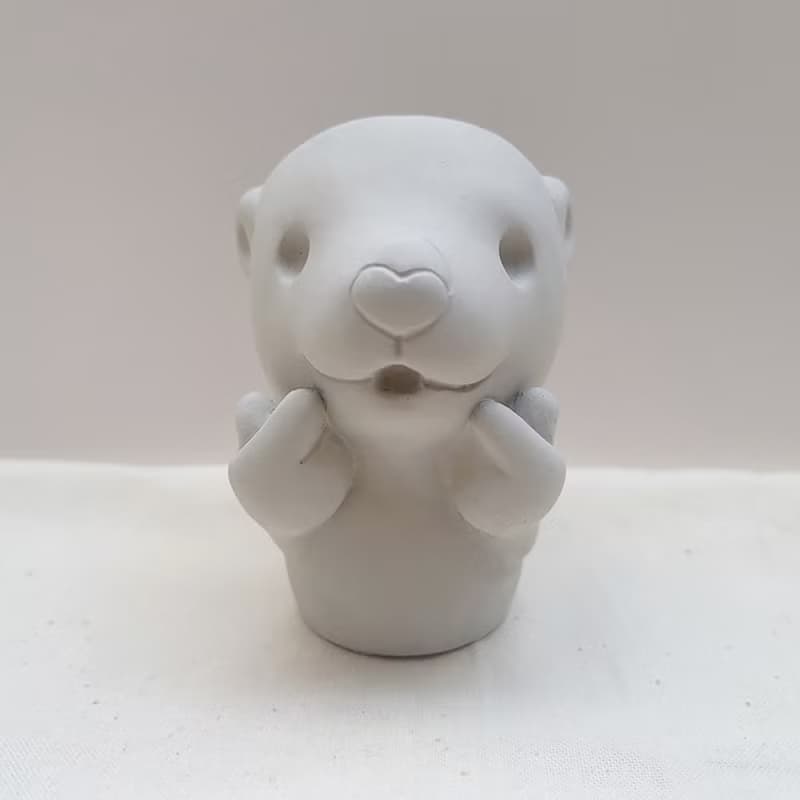 【快速出貨】啾咪水獺 植物小盆 水泥盆器 交換禮物