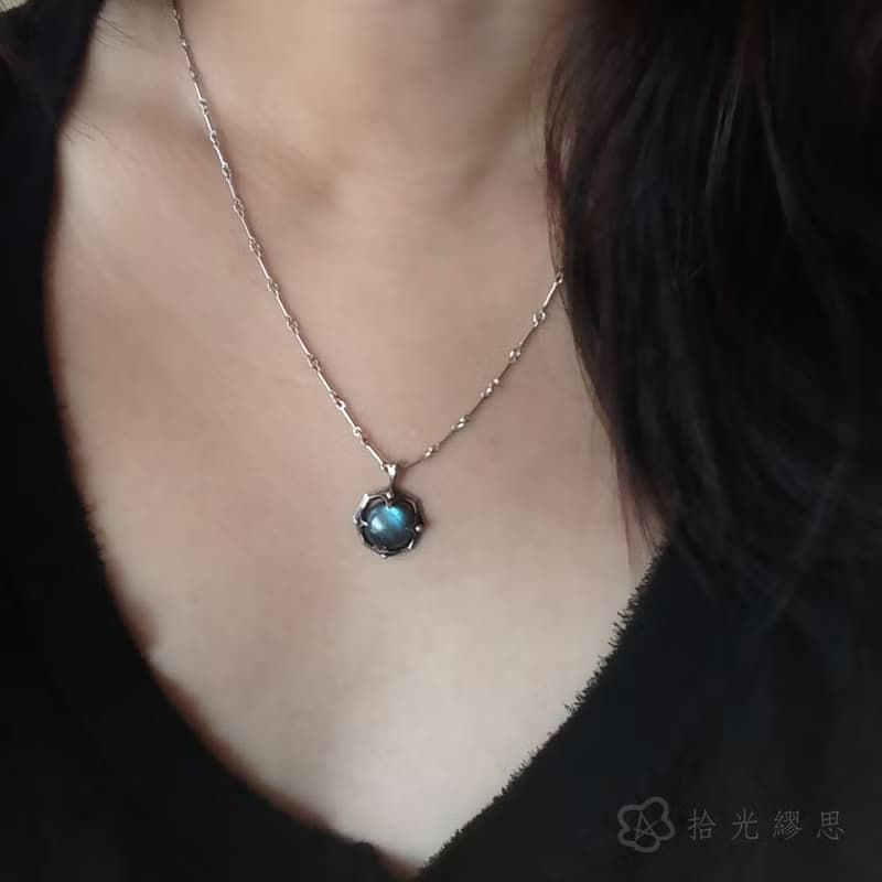 OCTAGON 古銀拉長石墜鍊 項鍊 純銀
