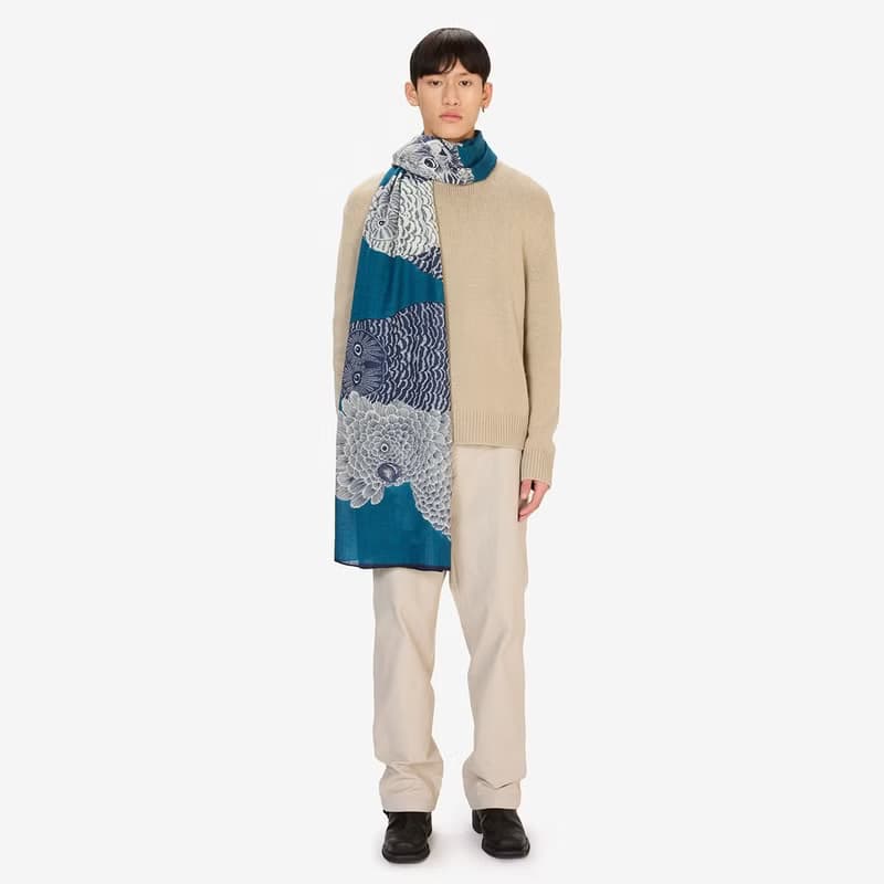 【INOUI EDITIONS】CHOUETTE 羊毛圍巾80 - 灰藍