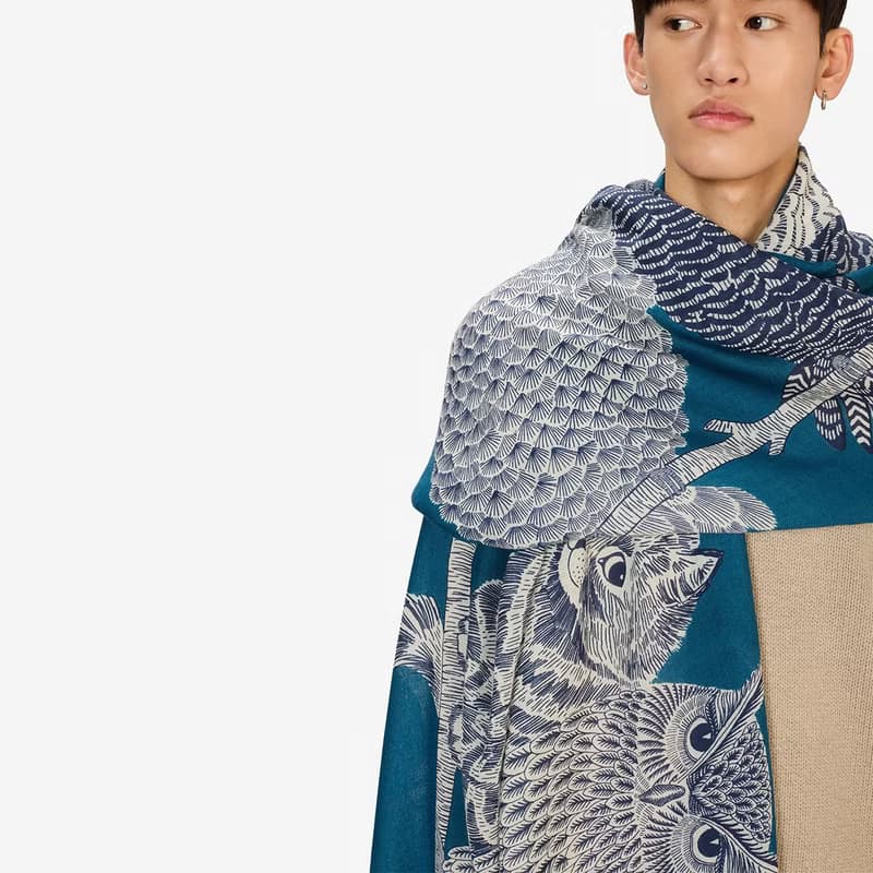 【INOUI EDITIONS】CHOUETTE 羊毛圍巾80 - 灰藍