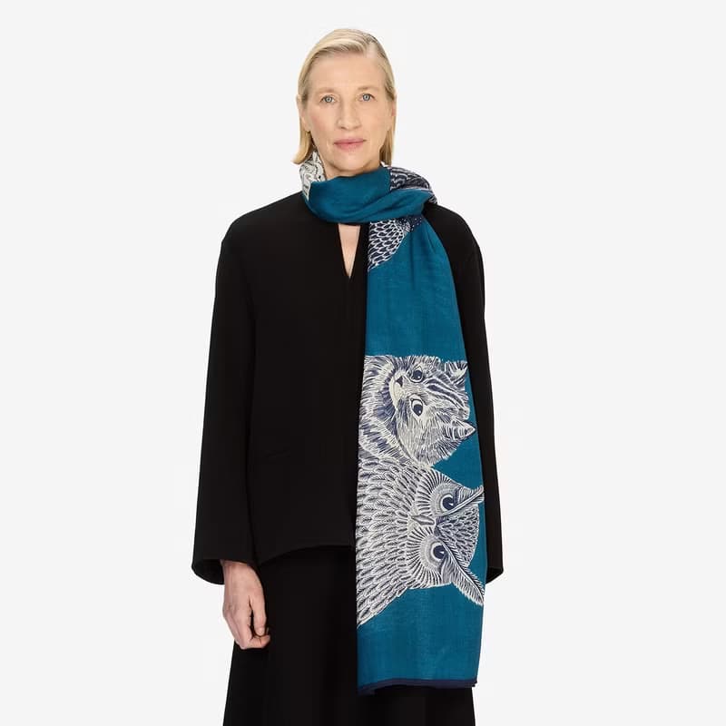 【INOUI EDITIONS】CHOUETTE 羊毛圍巾80 - 灰藍