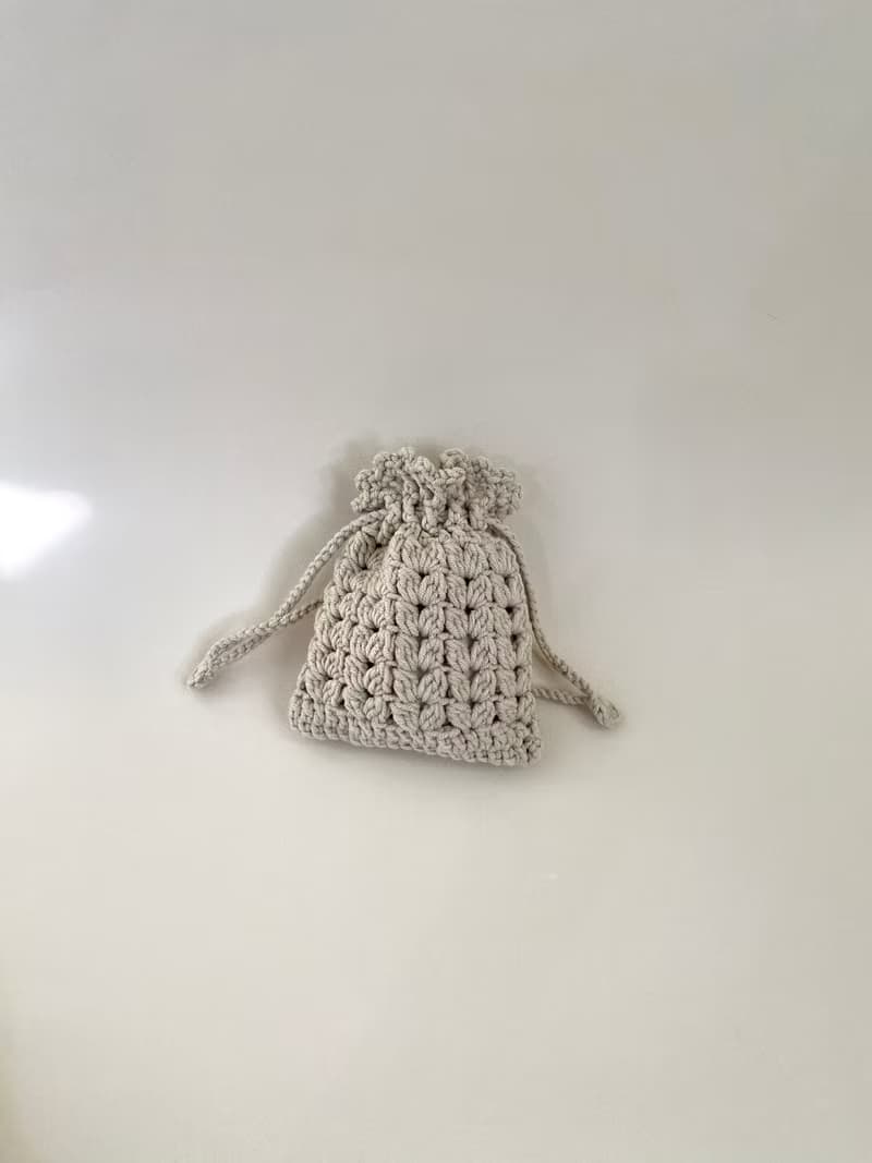 ZHII studio 手工針織束口袋 (小款)  小物收納袋