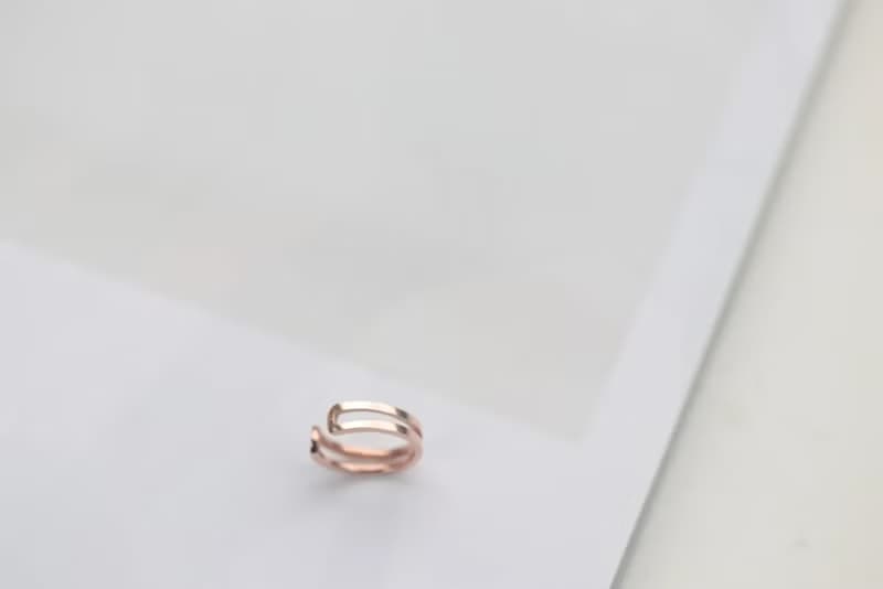 14K Double Cycle Cuff Earring 雙環耳夾耳環 耳骨夾 不褪色