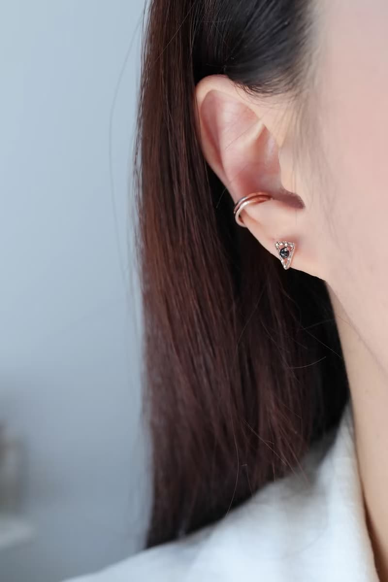 14K Double Cycle Cuff Earring 雙環耳夾耳環 耳骨夾 不褪色
