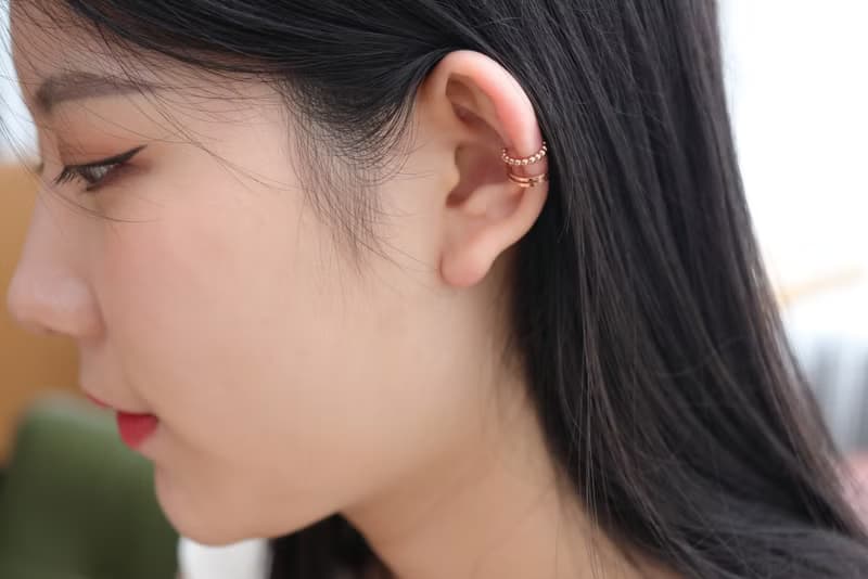 14K Double Cycle Cuff Earring 雙環耳夾耳環 耳骨夾 不褪色