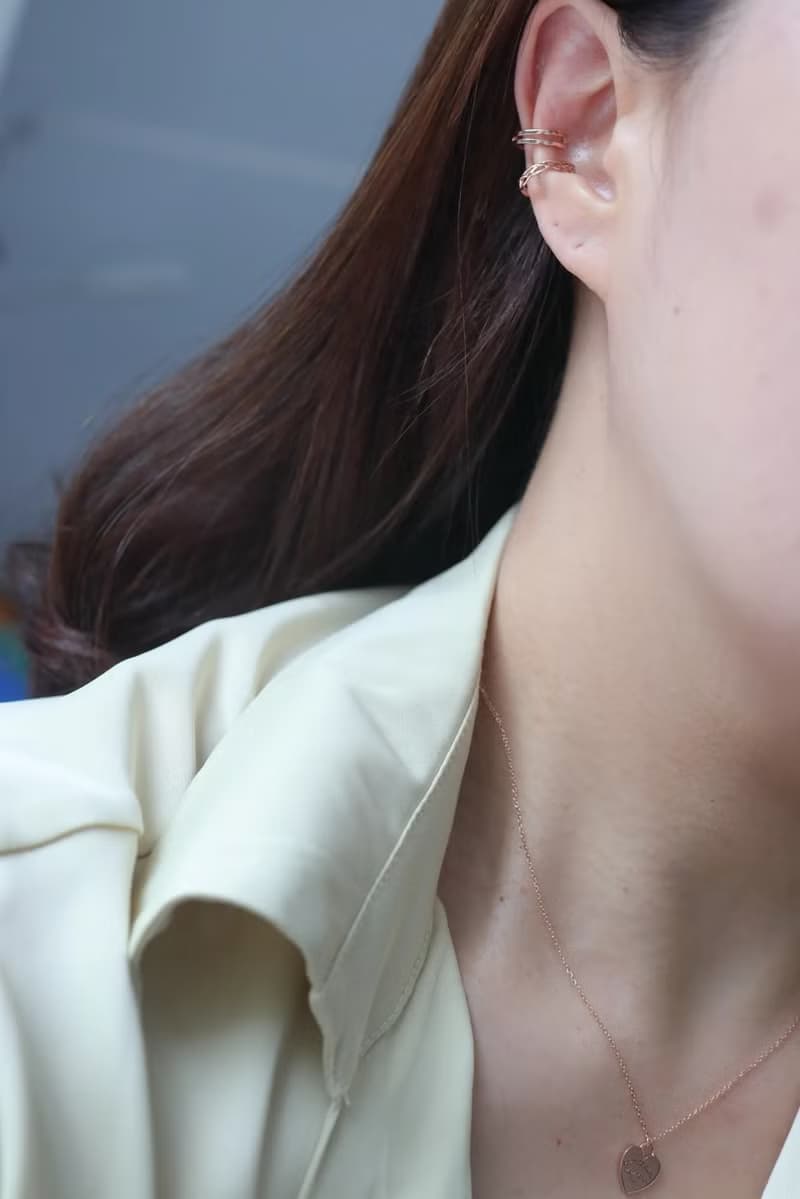 14K Double Cycle Cuff Earring 雙環耳夾耳環 耳骨夾 不褪色