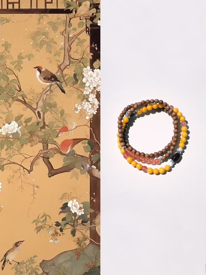 原創手工印度邁索爾正區黑肉老山檀蜜蠟多圈手串好遠手鏈生日禮物