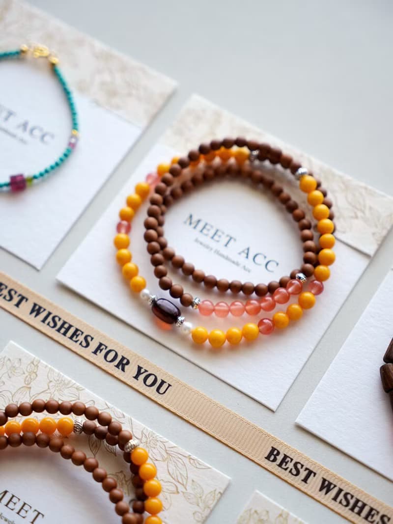 原創手工印度邁索爾正區黑肉老山檀蜜蠟多圈手串好遠手鏈生日禮物