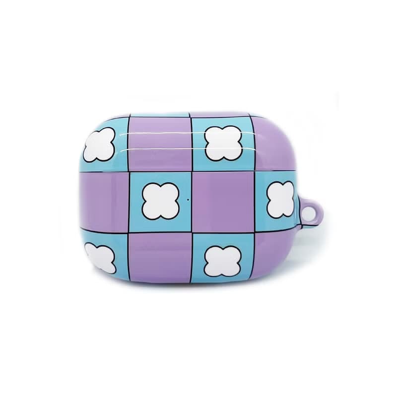 clover check hard AirPods Case (purple)