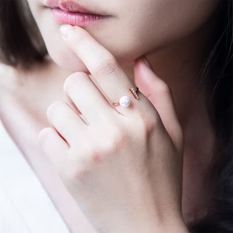 Lignes - Akoya珍珠開口戒