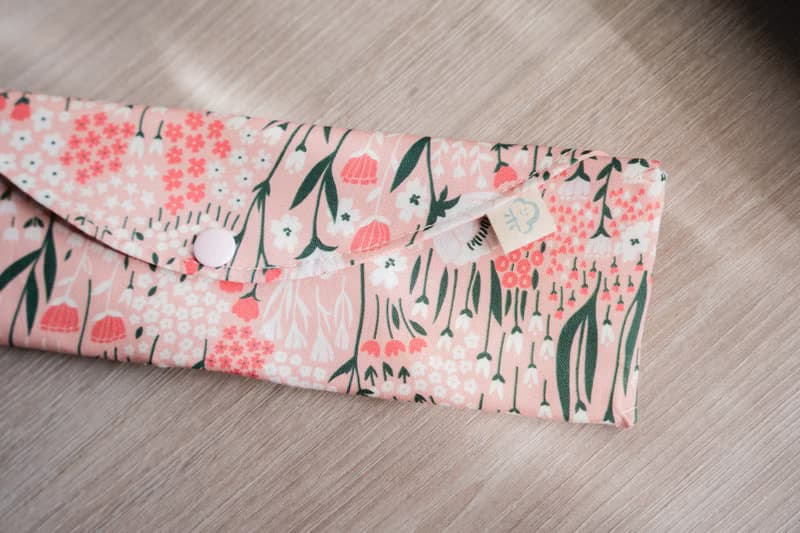 粉底花朵 防水餐具收納袋