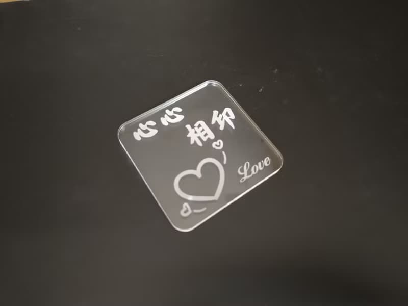 水晶膠片杯墊 心心相印  連精美展示盒