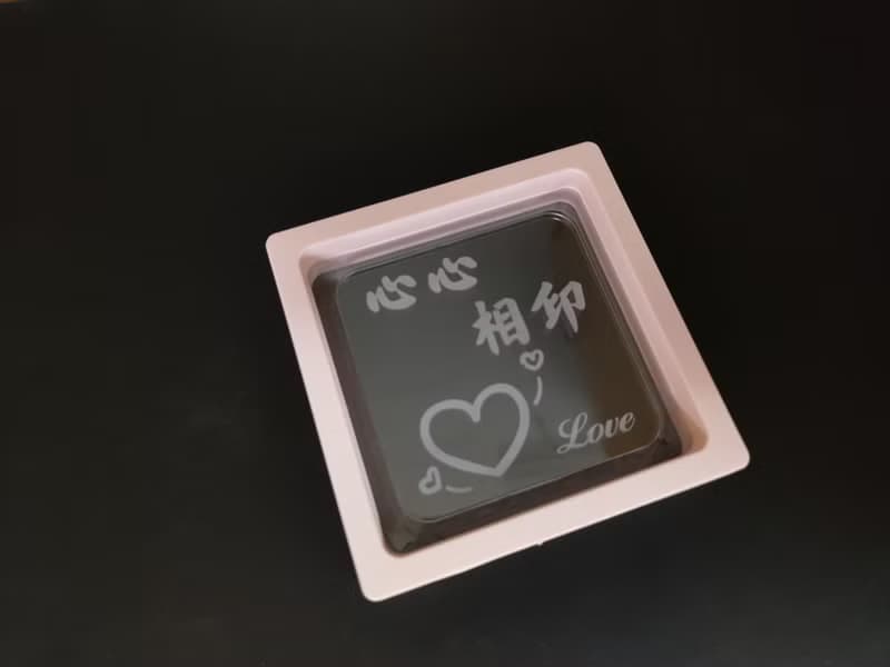 水晶膠片杯墊 心心相印  連精美展示盒