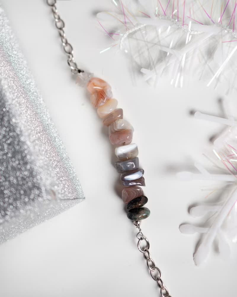 Botswana Agate Bracelet, 925 Silver, Capricorn, Virgo crystal, Christmas gift