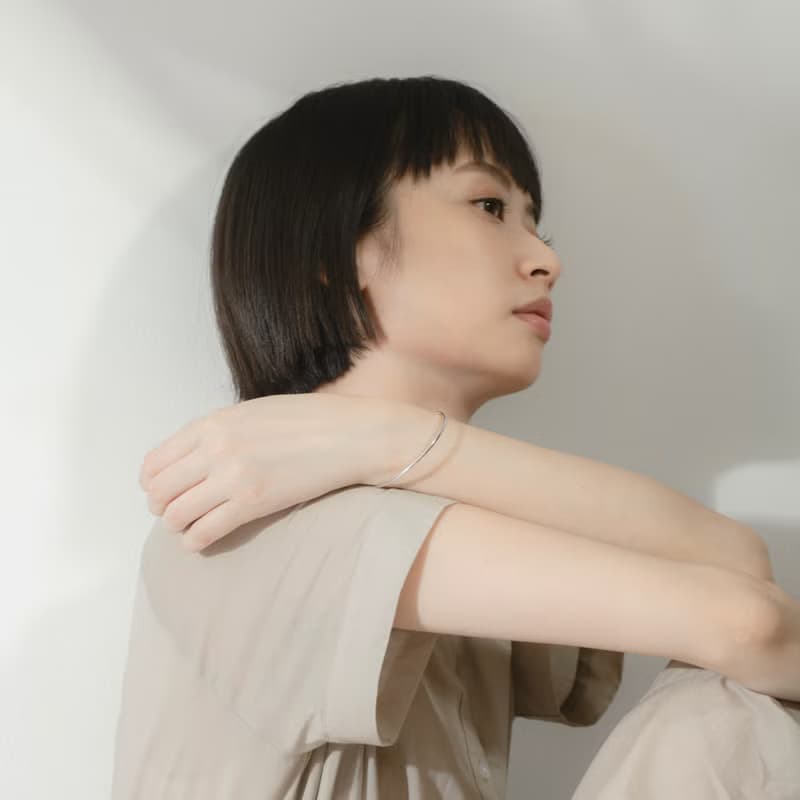 C and Basic 日常 開放式純銀手環 實心銀