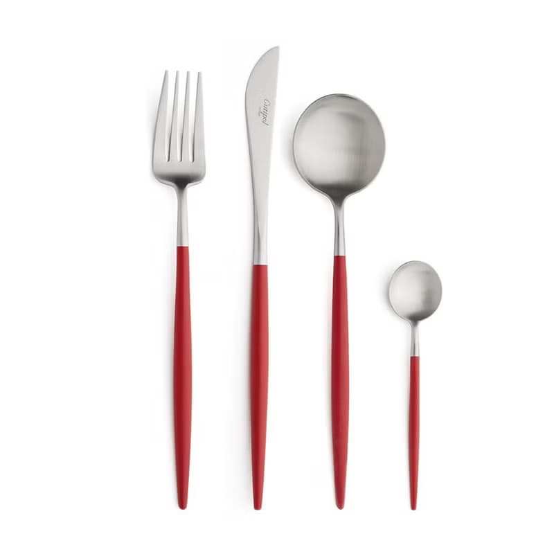 葡萄牙Cutipol GOA系列紅柄主餐四件組(刀叉匙咖啡匙)